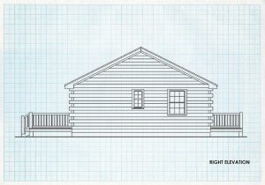 Log Home Right Elevation - Newport