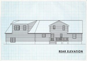 Log Home Rear Elevation - Northfield