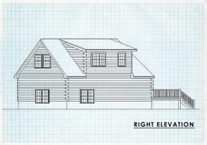 Log Home Right Elevation - Northfield