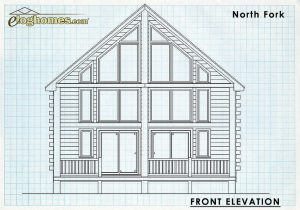 Log Home Front Elevation -  North Fork