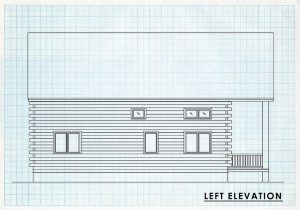 Log Home Left Elevation -  North Fork