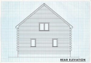 Log Home Rear Elevation - North Fork