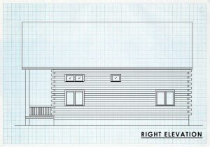 Log Home Right Elevation - North Fork