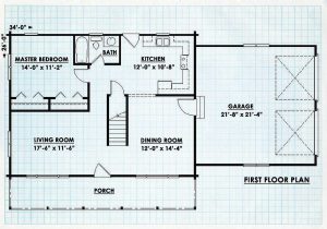 Log Home First Floor Plan - North Lake 