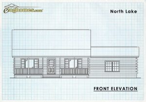 Log Home Front Elevation -  North Lake