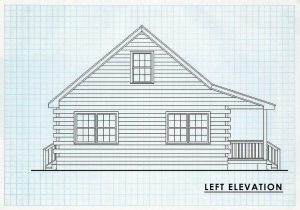 Log Home Left Elevation -  North Lake