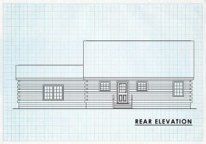 Log Home Rear Elevation - North Lake