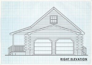 Log Home Right Elevation - North Lake