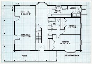Log Home First Floor Plan - Oak Ridge