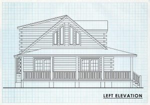 Log Home Left Elevation - Oak Ridge