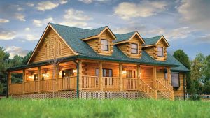 Log Houe Exterior Side View - Oak ridge