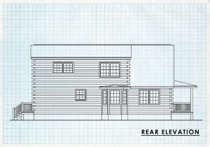 Log Home Rear Elevation - Oak Ridge