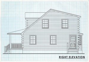 Log Home Right Elevation - Oak Ridge