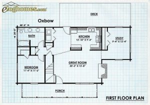 Log Home First Floor Plan - Oxbow