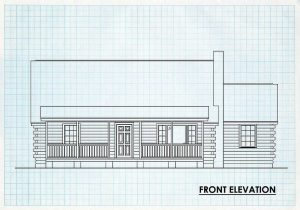 Log Home Front Elevation - Oxbow