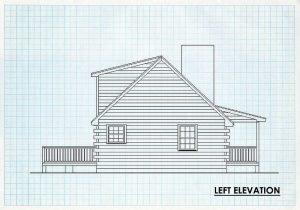 Log Home Left Elevation - Oxbow