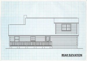 Log Home Rear Elevation - Oxbow
