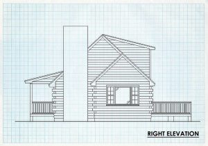 Log Home Right Elevation - Oxbow