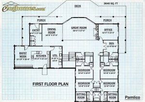 Log Home First Floor Plan - Pamlico