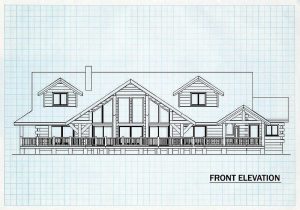 Log Home Front Elevation - Pamlico