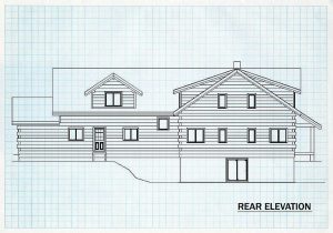 Log Home Rear Elevation - Pamlico