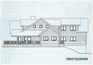Log Home Right Elevation - Pamlico