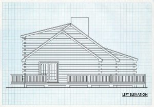 Log Home Left Elevation - Park City