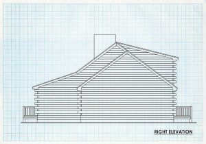 Log Home Right Elevation - Park City