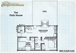 Log Cabin First Floor Plan - Party House
