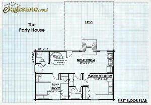 Log Cabin First Floor Plan - Party House