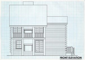 Log Cabin Front Elevation - Party House