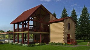 Log Cabin Home Exterior layout - Party House