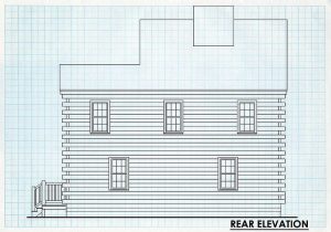 Log Cabin Rear Elevation - Party House