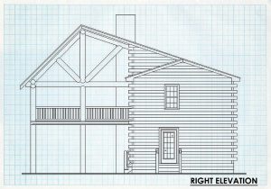 Log Cabin Right Elevation - Party House