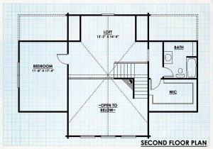 Log Home Second Floor Plan - Passaic