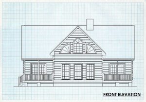 Log Home Front Elevation - Passaic