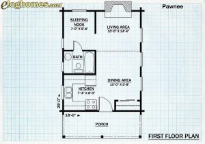 Log Cabin First Floor Plan - Pawnee