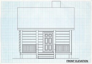 Log Cabin Front Elevation - Pawnee