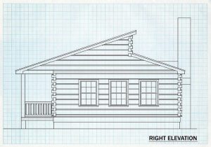 Log Cabin Right Elevation - Pawnee