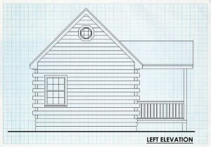 Log Cabin Left Elevation - Pearl River