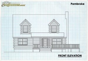 Log Home Front Elevation - Pembroke