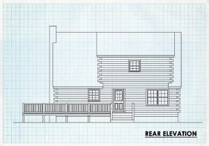 Log Home Rear Elevation - Pembroke