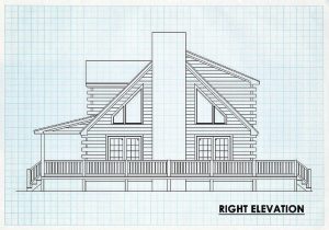 Log Home Right Elevation - Pembroke