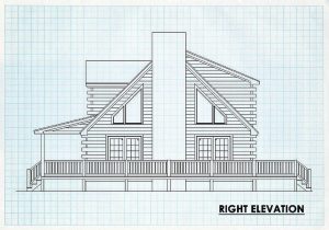 Log Home Right Elevation - Pembroke