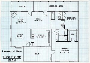 Log Home First Floor Plan - Pheasant Run