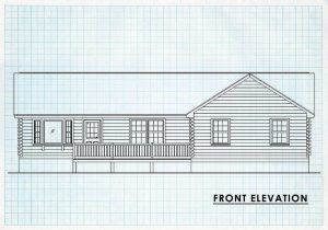 Log Home Front Elevation - Pheasant Run