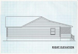 Log Home Right Elevation - Pheasant Run