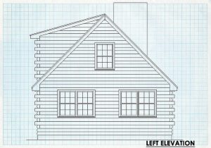 Log Cabin Left Elevation - Pine Grove