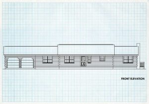 Log Home Front Elevation - Portsmouth