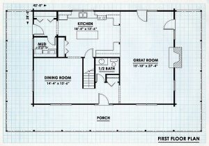 Log Home First Floor Plan - Prairie